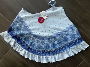 Justice Girls Skirt Skort Blue Sparkle Ruffle Elastic Waist Lined-Size 12 - Picture 1 of 6