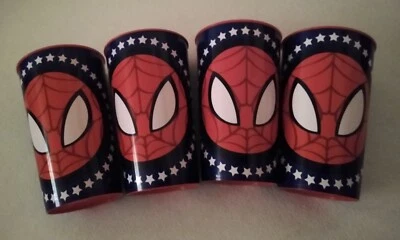 Spiderman 🕷 Red/White/Blue 18 oz. Plastic Cups Party Favor, Cups Set of 4 NEW!  - Image 1 of 4