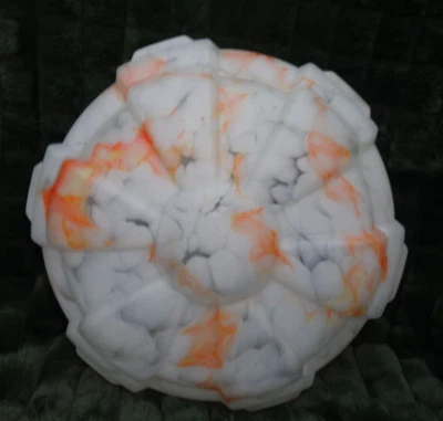 Beautiful  Vintage Art Deco Opalescent Glass Orange pendant Light Lampshade - Image 1 of 4