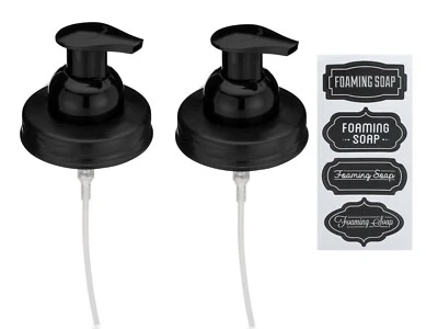 Jarmazing Products Mason Jar Foaming Soap Dispenser Lids - Black - Two Pack - Image 1 of 2