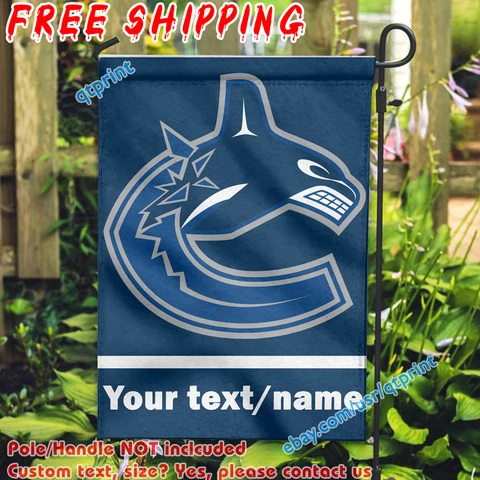 Custom Name Text Vancouver Canucks Garden Flag Double Sided 12x 18" Fans Gift Cover