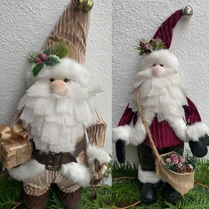 Weihnachtsmann Nikolaus XL -58cm Winter Deko Figur Plüsch Stoff Fell Skulptur - Bild 1 von 14