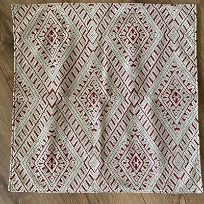 Pottery Barn Miya Texture Pillow Cover  24"x 24" Red Embroidered Zipper - Image 1 of 4