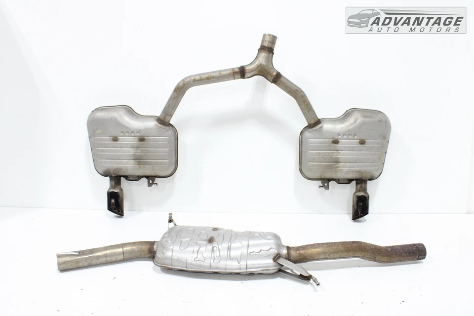 2017-2018 AUDI A4 QUATTRO B9 2.0L EXHAUST PIPE RESONATOR W/ MUFFLERS & TIPS OEM - Image 1 of 4