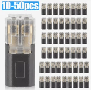10-50X Double-Wire Plug-in Cable Snap Connector Terminal Block w/ Locking Buckle - Picture 1 of 19