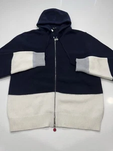 Kiton Men’s Cashmere Color Block Full Zip Sweater Blue White Size XL MSRP $3950 - Picture 1 of 20