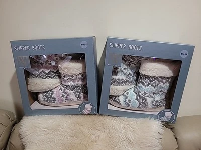2 Wayland Square Slipper Boots - Size Small Women's 7-8 - Pink & Blue Set - New - Image 1 of 4