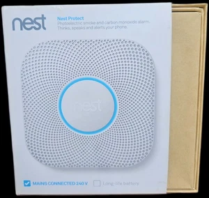 Google Nest Protect Wired CO2 Smoke Alarm Mains Connected 240v S3003LWAU 06/2028 - Picture 1 of 8