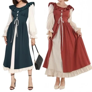 Cosplay Women Retro Vintage Renaissance Gothic Costume Medieval Gown Dress - Picture 1 of 32