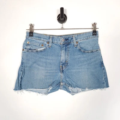 Levi's 511's Denim Shorts Size W32 UK 12 Women's Blue Distressed Zip Fly Summer - Image 1 of 2