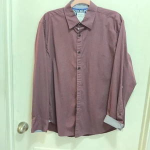 Camicia Uomo Large Society Of Threads Comfort Elasticizzata Slim Fit Dk Marrone - Foto 1 di 9