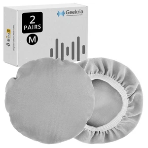 2 pares de fundas para auriculares lavables Geekria (M/gris) - Imagen 1 de 6