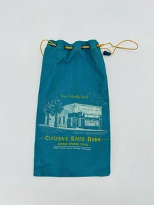 Vintage 1960s Citizens State Bank Carrizo Springs FDIC Texas Deposit Bag RARE - Picture 1 of 4