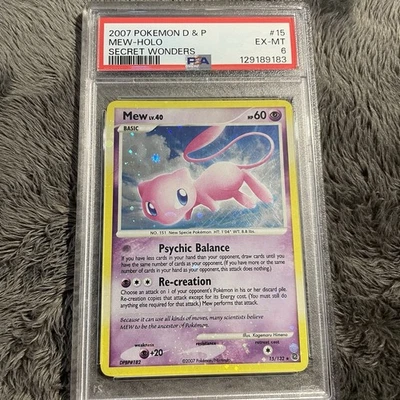 Psa 6 15/132 Mew Secret Wonders Holo Card Full Holo Bleed - Image 1 of 2