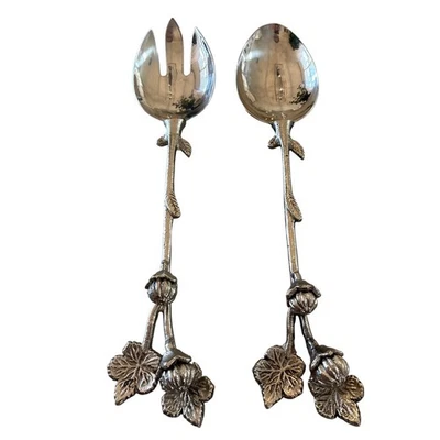 Cuchara y tenedor para servir ensalada Williams Sonoma Autumn Vine hecho en India Foto 1 de 4