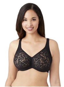Wacoal Women's Halo Lace Full Coverage Underwire Bra, Size 34DD Black - Picture 1 of 8