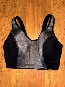 Livi Active Lane Bryant Sports Bra High Impact Underwire 38G Grey Black - Picture 1 of 4