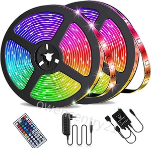 USA - LED Strip Lights 100ft 50ft 5050 RGB Room Light with Remote - Picture 1 of 12
