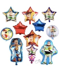 10 Piece Toy Story 4 Party Balloons With Ribbon Round Star Woody Buzz Birthday - Picture 1 of 4
