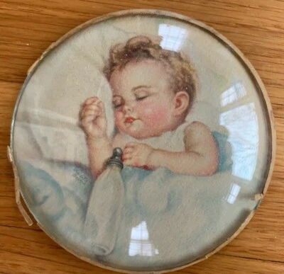 复古 婴儿框架 墙壁 PLAQUE Picture Convex 育婴玻璃瓶 泡泡画 — 第 1/4 张图片