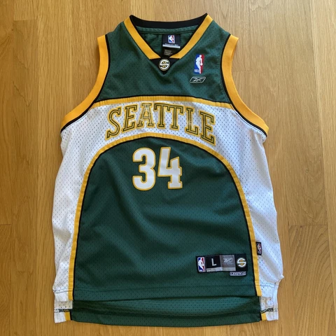 Seattle Supersonics Ray Allen #34 Reebok Basketball Jersey  Youth L Green Stitch Cover