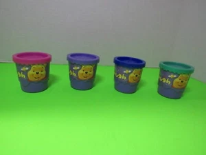Hasbro Disney Winnie the Pooh Play-Doh empty plastic containers Set of 4 EC - Picture 1 of 2