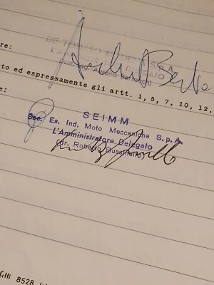 ROBERTO BUSSINELLO.original signed 1977 -  DE TOMASO , ALFA ROMEO , CENTRO SUD - Image 1 of 3