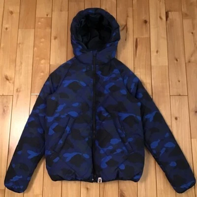 BAPE Azul Camuflaje Sudadera con Capucha Plumón Chaqueta A Bathing Ape Talla S Foto 1 de 4