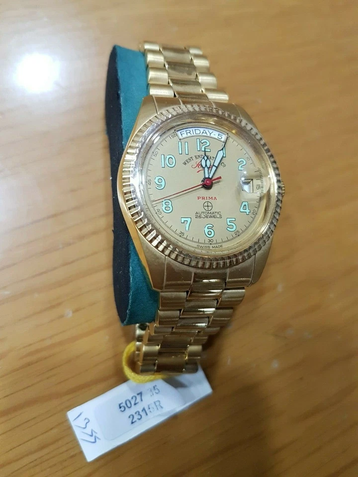 West End 5027.35.2315R Automatic Acrylic Crystal Oyster Swiss Unisex Rare Watch  - Image 1 of 1