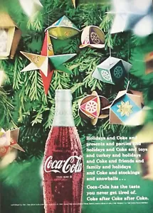 Árbol de Navidad Coca-Cola 1967 de colección página completa anuncio a color 1221 - Imagen 1 de 1
