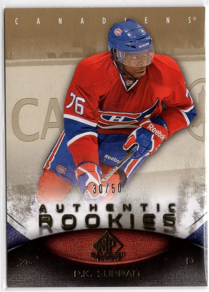 2010-11 SP Game Used Gold #198 P.K. Subban 30/50 - Image 1 of 1