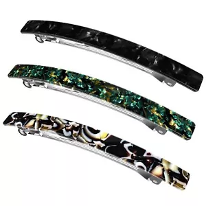 Long French Barrettes for Women Thin Thick Hair - Large 4 Inch Hair Clips Pon... - Picture 1 of 7