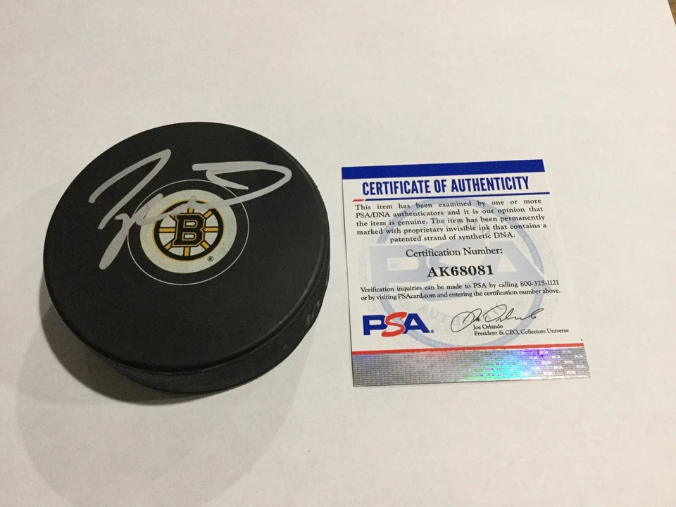 Taylor Hall Signed Autographed Boston Bruins Hockey Puck PSA DNA COA b - Image 1 of 3
