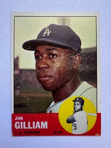 1963 Topps #80 Jim Gilliam Los Angeles Dodgers ~VG - Picture 1 of 2