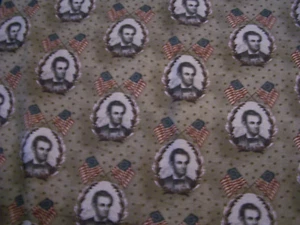 Zwei Yards Nancy Gere Windham Stoffe für Quilts Abraham Lincoln zweihundertjährig #2 - Bild 1 von 3