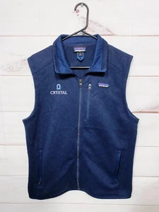 Patagonia Mens Vest Size M Blue Full Zip Sleeveless Zipped Pockets Crystal Logo - Picture 1 of 7