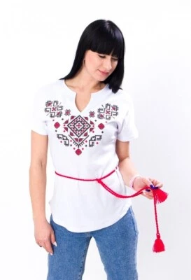 Camiseta bordada mujer, vyshyvanka, etno, Ucrania, algodón 100%, XS-4XL Foto 1 de 4