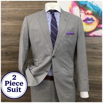 Traje Para Hombres PERSONALIZADO 2 Piezas Chaqueta Pantalones Blazer Abrigo Deportivo Talla 44L Lana Clásico Foto 1 de 4