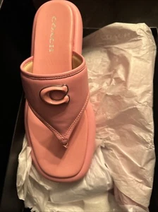 COACH Women's Sylvie Flats Sandals Flower Pink - Photo 1/5