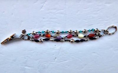 Pulsera vintage lucky brand tono plata con piedras de cristal Foto 1 de 3