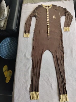 LAZY ONE Onesie mit Po-Klappe und Knopfleiste, Braun Gr. L - Bild 1 von 3