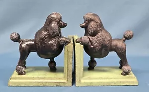 Pair of Black Standard Poodle Heavy Cast Iron Book Ends Bookends - Picture 1 of 10