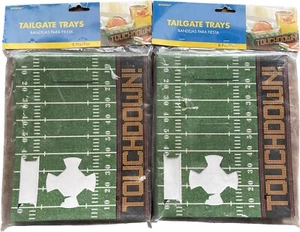 NEW - 2 Packs Tailgate Trays 16 In Total Football Party Food Sports Touchdown - Picture 1 of 7