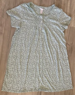 Adonna Camisón Mujer Grande Azul Floral Casa de Campo Casa Abuela Acogedor Foto 1 de 4