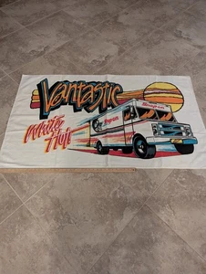 1990s SNAP ON Tools Vintage Ex Large Vantastic White Hot Beach Towel 58" X 34" - Picture 1 of 5