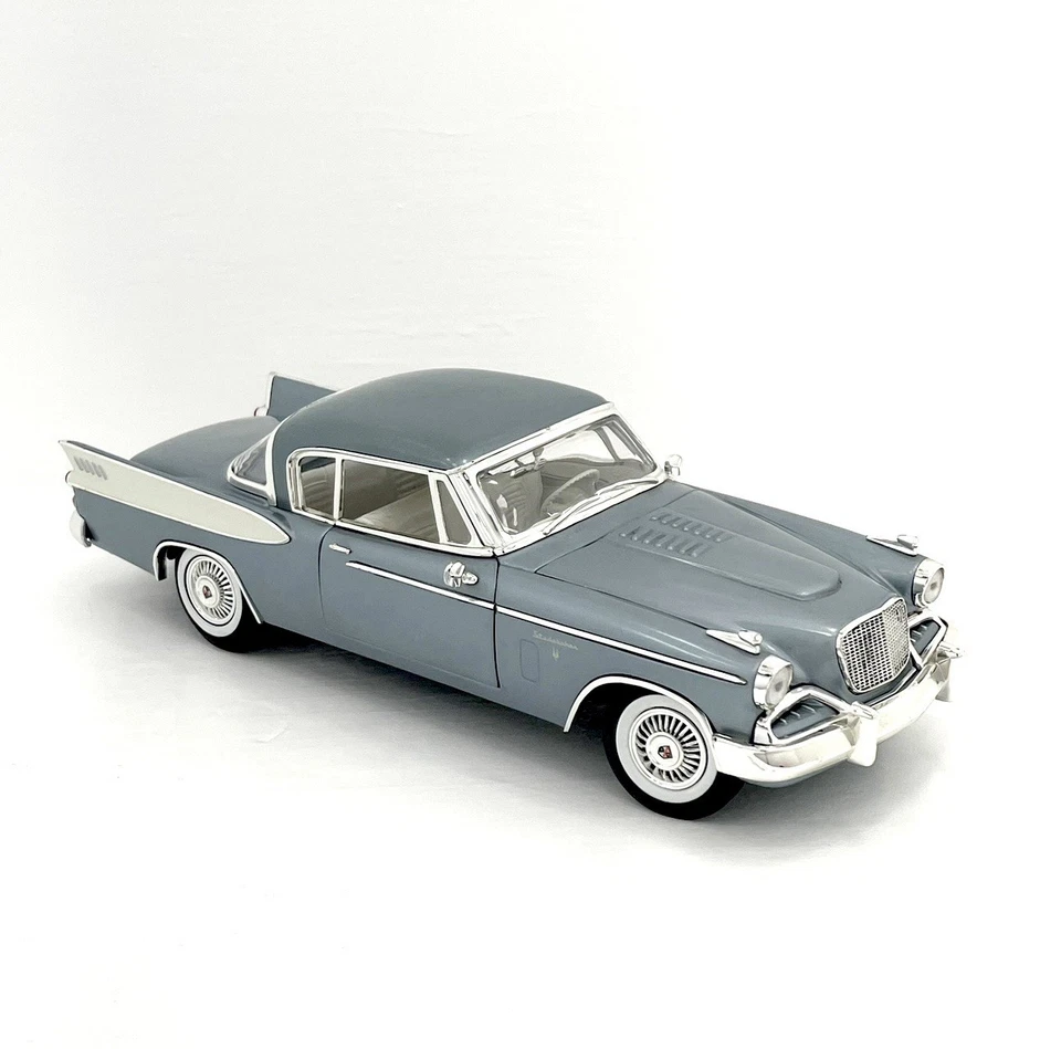 Anson 1:18 scale diecast 1957 studebaker  gold hawk Style gray and White - Image 1 of 4