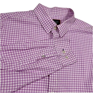 UNTUCKit Camicia Uomo 2XL Rosa Blu Quadri Bottoni Manica Lunga Casual Cotone - Foto 1 di 9