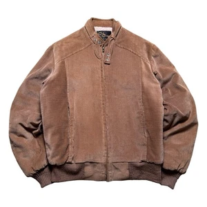 Vintage Cal Craft Corduroy Bomber Jacket Biker Fall Winter Brown Mens - Picture 1 of 7
