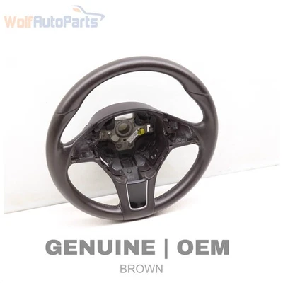 2011-2014 VW TOUAREG - 3-Spoke Leather Steering Wheel 7P6419091 - Image 1 of 4