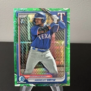 2024 Bowman Abimelec Ortiz Chrome Lunar Glow Refractor 1st #BCP-16 Texas Rangers - Picture 1 of 2